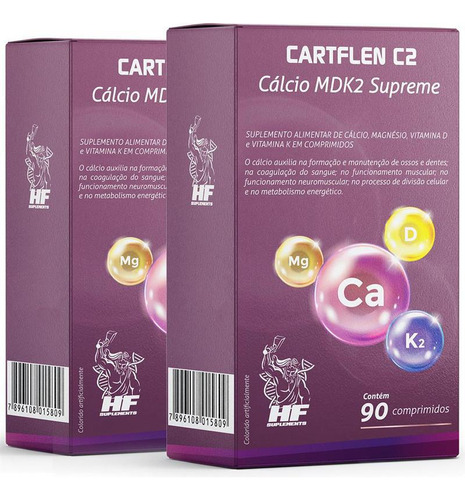 Kit 2 Calcio + Magnésio + D3 + K2 Supreme Hf Suplements