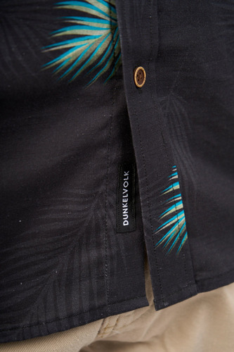 Camisa Para Hombre Dunkelvolk Hawaiian Tropical Blk