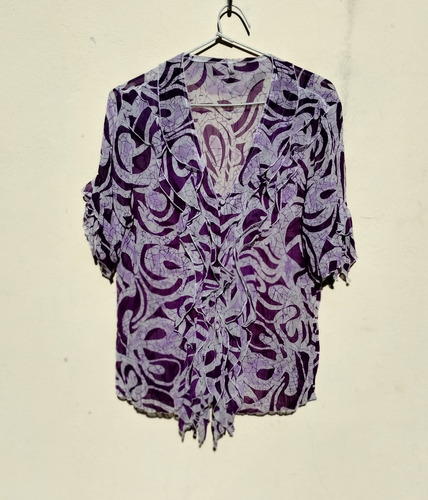 Camisa Mujer Volados Violeta
