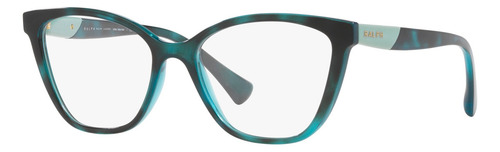 Armação Óculos De Grau Ralph Ralph Lauren Ra7166l 6175 54 Cor Havana Azul Pavão