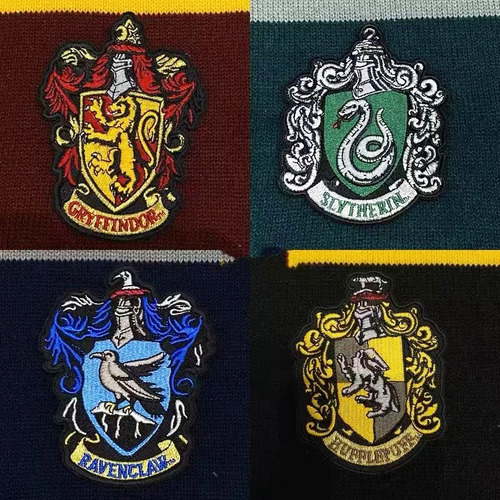 Bufanda Harry Potter Gryffindor Slytherin Ravenclaw Bordado