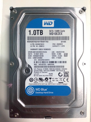 Disco Duro 1 Tera  Wd10ezex Wester D. 3.5¨ Pc -2tb/1tb/500gb