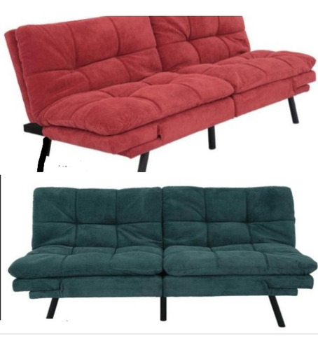 Imagen 1 de 6 de Sofá Cama Verde Y Rojo De 2 Plazas Envío A Provincia