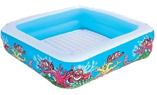 Pileta inflable cuadrada Bestway 52192 de 140cm x 140cm x 114cm 265L multicolor