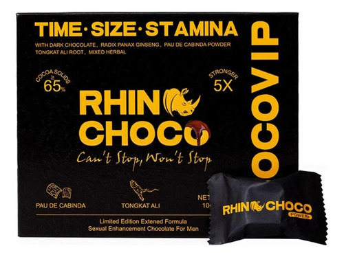 Rhinochoco Power Para Hombre 12 Chocolates De 10gr Honey