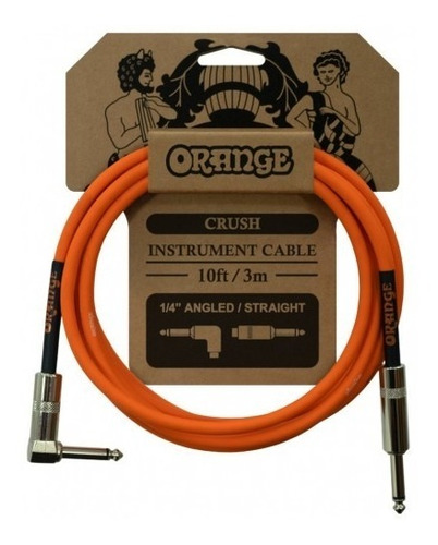 Cable Angulado Para Instrumento De 3 Mts Orange Ca035