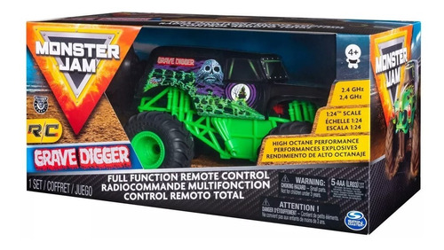 Carro A Control Remoto Monster Jam Grave Digger Escala 124 