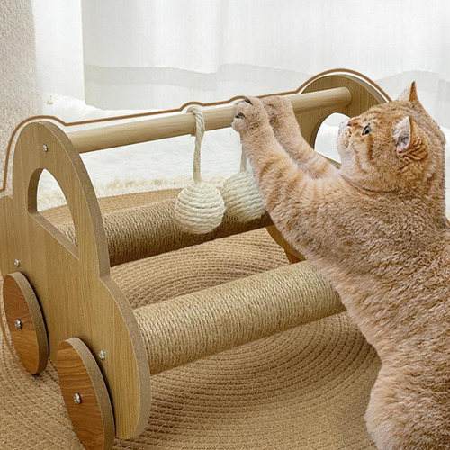 Rascador Interactivo Para Gatos Con Bola De Sisal Para Que
