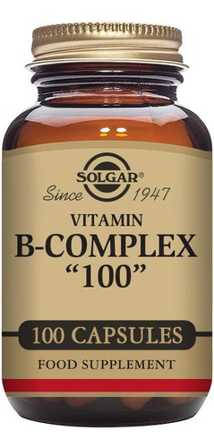 B Complex 100 Solgar Metabolismo Energia 100 Cap Veganas