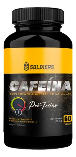 Termogênico Cafeína 60 Caps 200mg 100% Pura Soldiers Nutrition En...