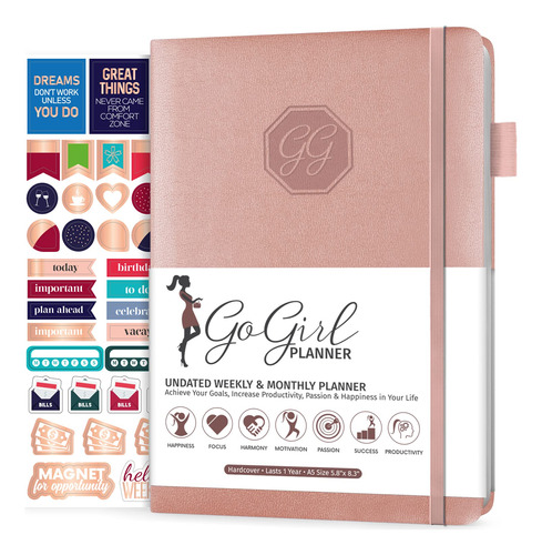 Gogirl Planner - Agenda Y Organizador Para Mujeres, Sin Fech