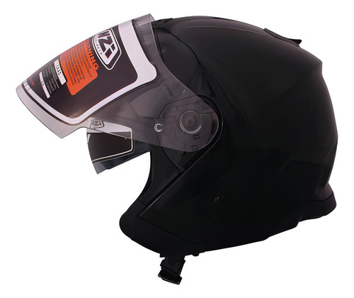 Casco Abierto Jet Nzi Avenew Duo Negro Brillante Talle L