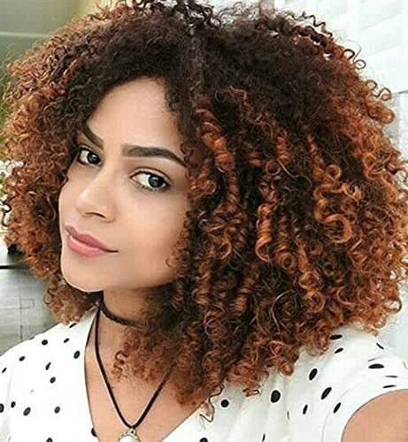 Khat Corto Curly Afro Pelucas De Piel Para Mujeres 67y25