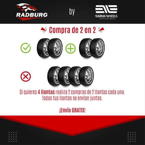 Kit 2 Llantas 205/45r17 84v Radburg Evolution Evo 2 Auto