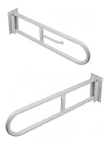 Barrales Rebatibles 70 Cm Baño Portarollo Ancianos Discapaci Color Blanco