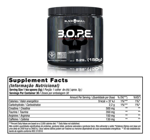 2x Whey + Bcaa + Pre Treino Bope + Shaker - Black Skull