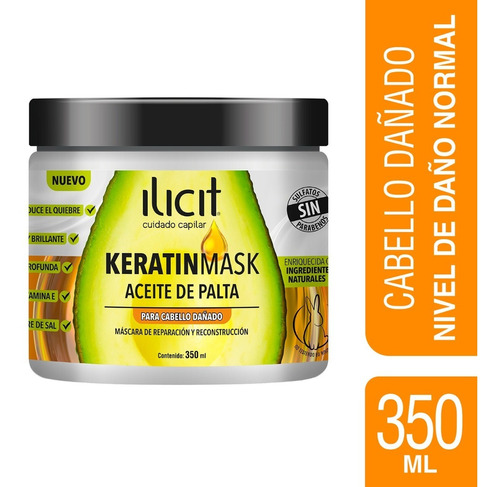 Ilicit Keratinmask-máscara Capilar De Aceite De Palta 350ml