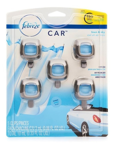 Aromatizante De Ventilación Auto Febreze Car 5 Piezas 2mlz