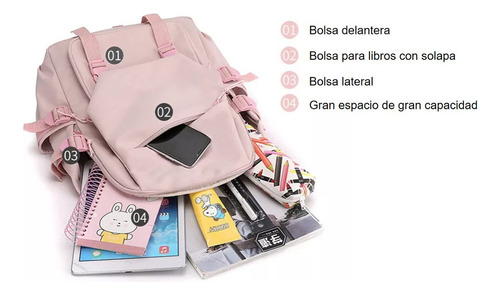 Js Mochila Escolar De Gran Capacidad Kuromi Melody