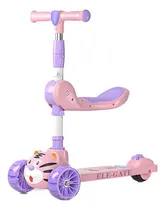 Comprar Patin Scooter Asiento Extraíble Ajustable Altura Infantil Color Rosa Tigre Ele-Gate