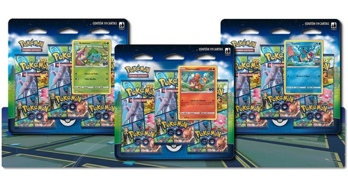 Imagem 2 de 2 de 3 Blister Triplo Pokémon Go Charmander, Bulbasaur E Squirtle