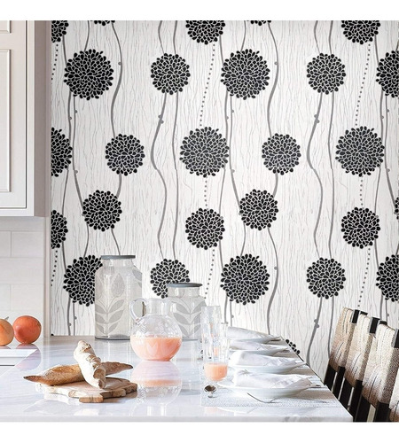 Imagen 3 de 8 de Papel Tapiz Vinil Con Adhesivo Decoración Interiores Pared