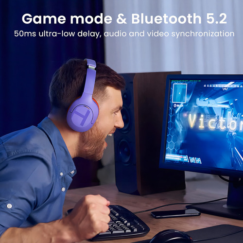 Fones De Ouvido Haylou S35, Anc Over-ear, Bluetooth 5.2 Cor Roxo
