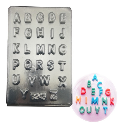 Molde Acetato Abecedario Letras De Chocolate Mod B243