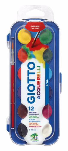 Paleta De Acuarela Giotto X 12 Colores Bandeja + Pincel