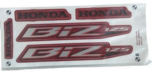 Jogo De Faixas Honda Biz 125 2014/15 Es ( Moto Vermelha)