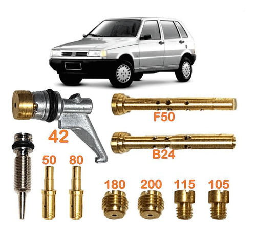 Kit Giclagem Carburador Uno Mille 1.0 Eletronic Weber Tldf