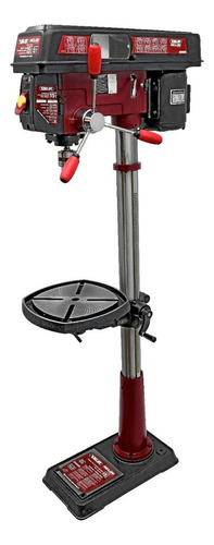Taladro de Columna de Piso 15" KNOVA KN DPFT-3800 3/4 HP 12 Velocidades (250-3100 RPM) Mesa Inclinable 45° Uso Profesional en Talleres e Industrias Precisión y Robustez Color Rojo y Negro