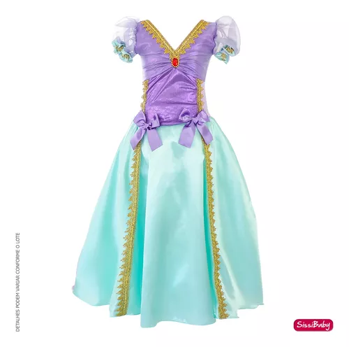 Vestido Fantasia Princesas Infantil Ariel (pequena Sereia)