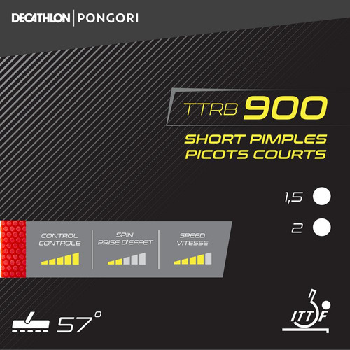 Revestimento Para Raquete De Ping Pong Ttrb 900 Picos Soft Cor Preto
