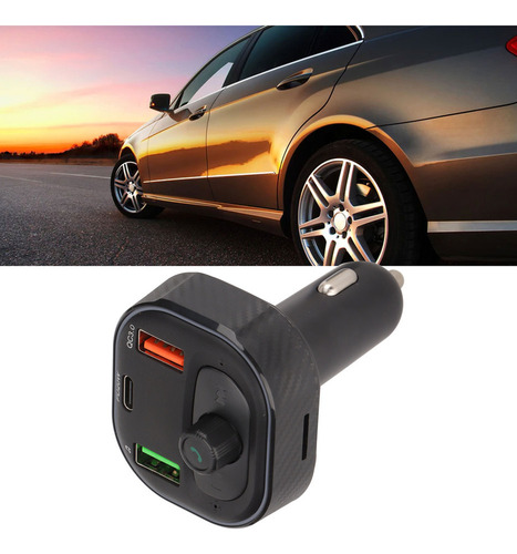 Cargador De Coche Multifunción De Estilo De Fibra De Carbono