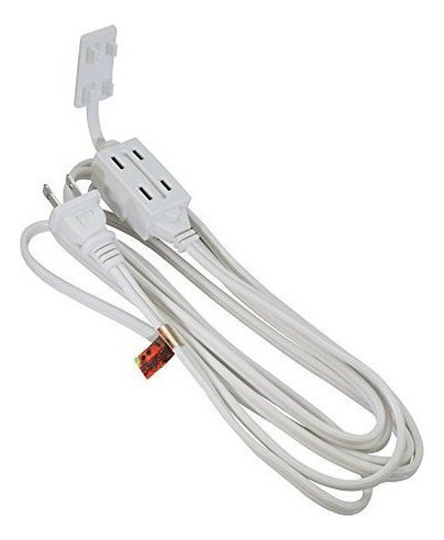 9ft 3outlet Power Extension Extension White 16awg2