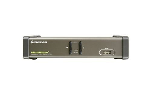 Iogear 2 Puertos Dual View Conmutador Kvm Con Audio Y Compar