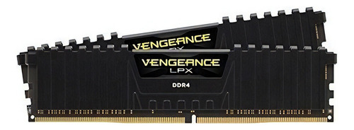 Memoria RAM Vengeance LPX gamer color negro 16GB 2 Corsair CMK16GX4M2K4266C19