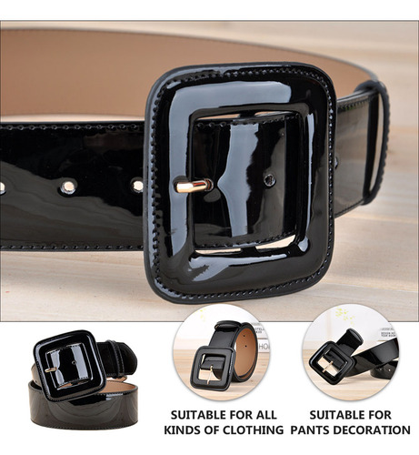 Belts Patent Leather Wide Girdle Belt
