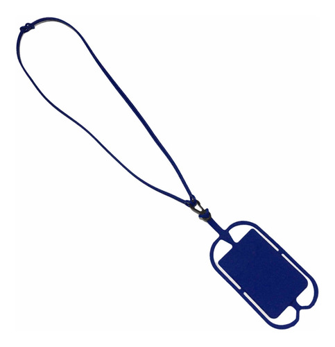 2x Lanyard De Silicon Flex Porta Celular Tarjetero Fit Azul