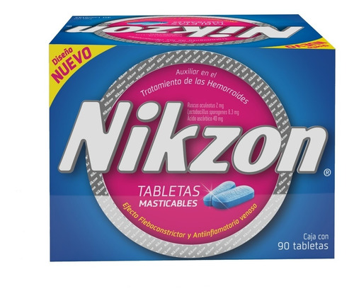 Tabletas Masticables Nikzon Para Tratamiento Hemorroides X90