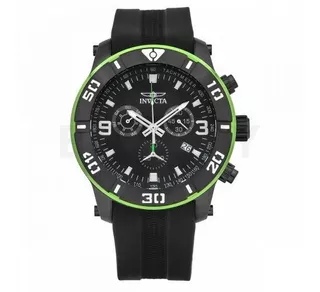 Reloj Invicta Hombre Analogico Crono Fechador Caucho 19826 Color De La Malla Negro Color Del Bisel Negro/verde Color Del Fondo Negro