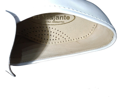 Imagen 6 de 7 de Zapato Escarpín Blanco Cuero Mocasín Hombre Unico