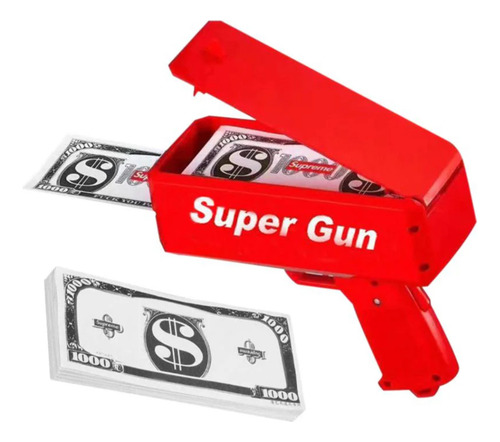 Pistola Lanza Billetes Money Gun, Incluye Los Bullentes