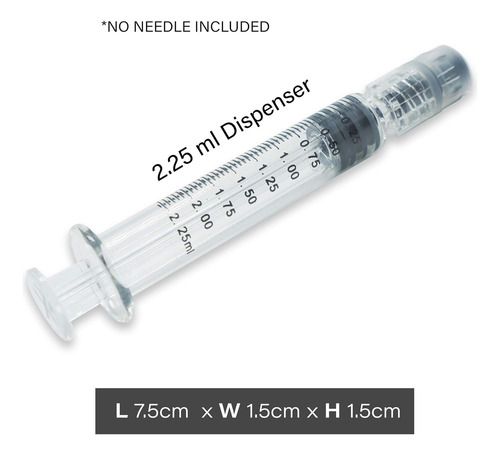Bitomic Jeringa De Vidrio De Borosilicato De 0.1 Fl Oz Con É