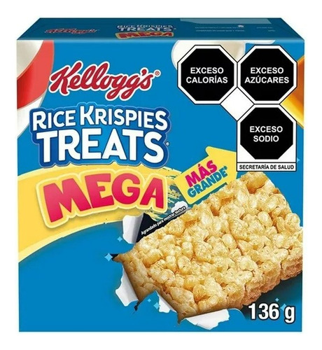 2 Pza Barras De Cereal Kellogg's Rice Krispies 4 Barras De 3