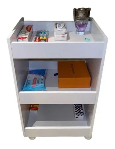 comprar Carrinho Aux. Manicure P\u002Fcabeleireiro   Mdf 3 Bandejas Pr 