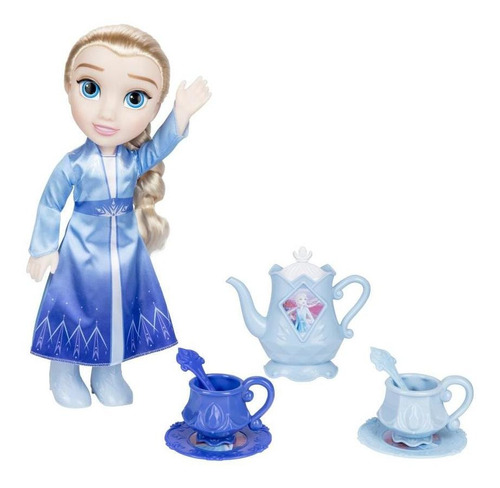 Set Muñeca Elsa Con Juego De Te