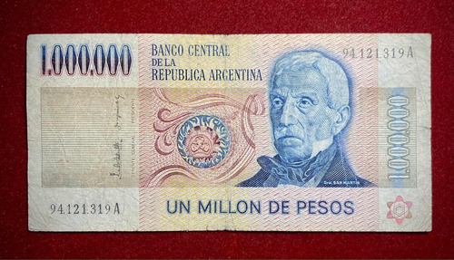 Billete 1000000 Pesos Ley Serie A Bottero 2517 Tirada Corta