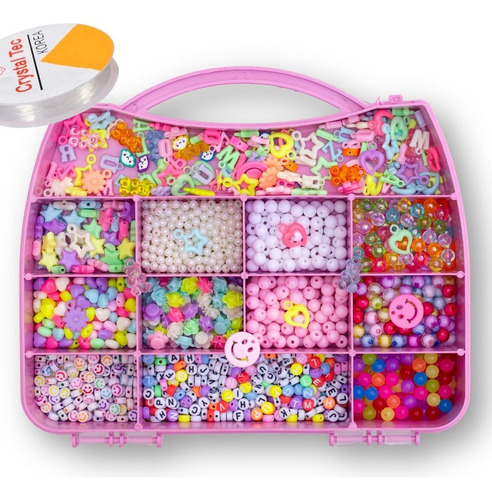 Kit Miçanga Infantil Para Pulseira Com 1.300 Peças Pitili